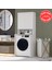 Mobilya Çamaşır Makinesi Dolabı 3 Raflı Kapaklı Banyo Dolabı Beyaz Mdf 1