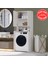 Mobilya Çamaşır Makinesi Dolabı 3 Raflı Kapaklı Banyo Dolabı Beyaz Mdf 2