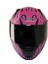 Motosiklet Kadın Kaskı Ece 22.R06 Sertifikalı Double Vizör Fiber Motor Kask Full Face Leopar Pink 2