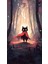 Kırmızı Pelerinli Kedi Çizim Duvar Poster 30X42 cm Çerçevesiz 1