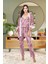 Kadın Dantelli Pamuk Saten Lux Kalite Askılı Pijama Sabahlık Gecelik Set 3 Parça 1