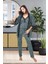 Kadın Dantelli Pamuk Saten Lux Kalite Askılı Pijama Sabahlık Gecelik Set 3 Parça 2