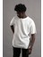 Oversize (Bol Kesim) Kalın Fitilli Bisiklet Yaka Kısa Kol T-Shirt 2