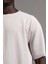 Oversize (Bol Kesim) Kalın Fitilli Bisiklet Yaka Kısa Kol T-Shirt 5