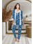Kadın Dantelli Pamuk Saten Lux Kalite Askılı Pijama Sabahlık Gecelik Set 3 Parça 2