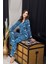Kadın Pamuk Saten Lux Kalite Desenli Düğmeli Uzun Kollu 2 Parça Pijama Takımı 1
