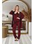 Kadın Dantelli Pamuk Saten Lux Kalite Askılı Pijama Sabahlık Gecelik Set 3 Parça 2