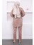 Camel Düğmeli Tunik Pantolon Saten Takım 5