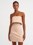 91231 Straplez Mini Elbise-Bej 1