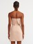 91231 Straplez Mini Elbise-Bej 2