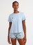 30584 Bisiklet Yaka Pamuklu T-Shirt-Bebe Mavi 1