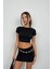 Yarım Kol Basic Siyah T-Shirt 2