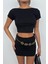 Yarım Kol Basic Siyah T-Shirt 3