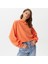 Gathered Hem Cropped Hoodie Sweatshirt 1