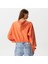 Gathered Hem Cropped Hoodie Sweatshirt 3