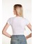 Kadın Beyaz Fitted Basic Fitilli Likralı V Yaka Kollu Tshirt Atlet Bluz 3