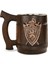 Anka Shop El Yapımı Ahşap Bira Kupası Ortaçağ Knight Thor Mug Paslanmaz Çelik Viking Bira Bardağı 600 Ml. 1