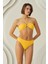 Sarı Reps Boyundan Bağlamalı Tek Üst Bikini 1