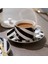 Luxe Deco Geometrik Çizgili 2li 200ML Çay Fincanı ve Tabaklar Seti 4