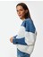 Oversize Sweatshirt Renk Bloklu Bisiklet Yaka Fermuar Detaylı Şardonlu 1