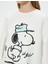 Snoopy Oversize Sweatshirt Lisanslı Baskılı Bisiklet Yaka 5