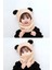 Sevimli Panda Çocuk Kapşonlu Kulaklı Peluş Bere Welsoft Polar Rüzgar Geçirmez Boyunluklu Şapka 1