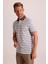 Erkek Kahverengi Lacivert Polo Yaka Çizgili T-Shirt 7
