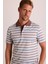 Erkek Kahverengi Lacivert Polo Yaka Çizgili T-Shirt 9