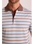 Erkek Kahverengi Lacivert Polo Yaka Çizgili T-Shirt 10