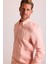 Erkek Turuncu Yaka Düğmeli Slim Fit Keten Gömlek 6
