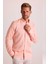 Erkek Turuncu Yaka Düğmeli Slim Fit Keten Gömlek 8