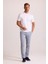 Erkek Beyaz Regular Fit Merserize Pamuk T-Shirt 10
