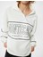 Oversize Sweatshirt Yarım Fermuarlı Kolej Baskılı Şardonlu 5