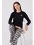 Kadın Siyah Pijama Takım, Viskon Dokuma, Büyük Beden Kadın Pijama Takım 4