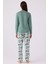 Kadın Bisiklet Yaka Uzunkol Pijama Takım, Viskon Dokuma, Büyük Beden Kadın Pijama Takım 2
