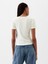 Kadın Kırık Beyaz Modern Fitilli Crop T-Shirt 4