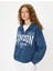 Yarım Fermuarlı Sweatshirt Oversize Kolej Baskılı Cep Detaylı 3