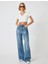 Crop Viskon Tişört V Yaka Kısa Kollu Slim Fit 1