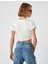 Crop Viskon Tişört V Yaka Kısa Kollu Slim Fit 4