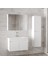 Estella-Ea Beyaz 80+35 cm Mdf-Aynalı Boy Dolaplı-Lavabolu Banyo Dolabı-Hazır Kurulu 3