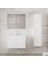 Estella-Ea Beyaz 80+35 cm Mdf-Aynalı Boy Dolaplı-Lavabolu Banyo Dolabı-Hazır Kurulu 5