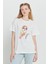 Pamuk Oversize Fit Bol Kesim Baskılı Bisiklet Yaka Tişört 1