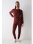 Dotted Termal Kahverengi Pantolon Pijama Takımı 1
