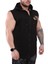 Erkek Fitness Bodybuilding Kapşonlu Yelek Siyah Universal Big Sam 3624 3
