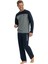 Erkek Lacivert Yuvarlak Yaka Pijama Takımı 1