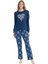 Kadın Lacivert Yuvarlak Yaka Pijama Takımı 1