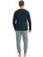 Erkek Lacivert Yuvarlak Yaka Pijama Takımı 3
