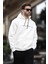 Ekru Kapüşonlu Nakış Detaylı Cepli Erkek Sweatshirt 7066 2