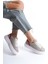 Mb6303-Gk Kadın Kalın Taban Gri Kırmızı Deri Sneaker & Spor Ayakkabı 1