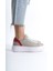 Mb6303-Gk Kadın Kalın Taban Gri Kırmızı Deri Sneaker & Spor Ayakkabı 3